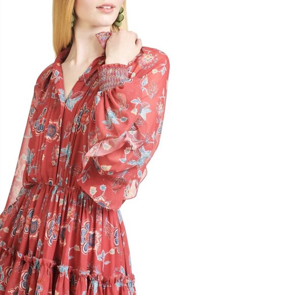 NWT SACHIN + BABI Mackenzie Dress Eastern Gouache Botanical Mini Casual Flowy S - Picture 3 of 14